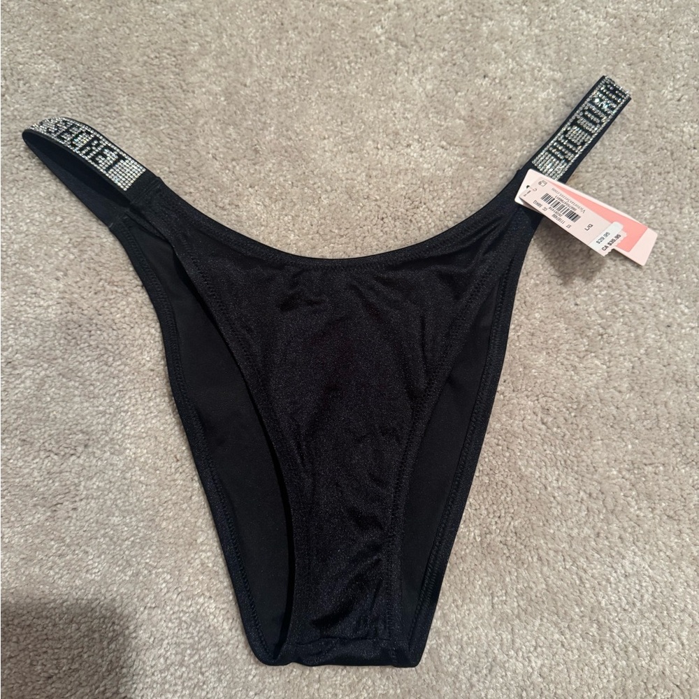 Victoria secret shine strap Black Women's swimsuit bottom